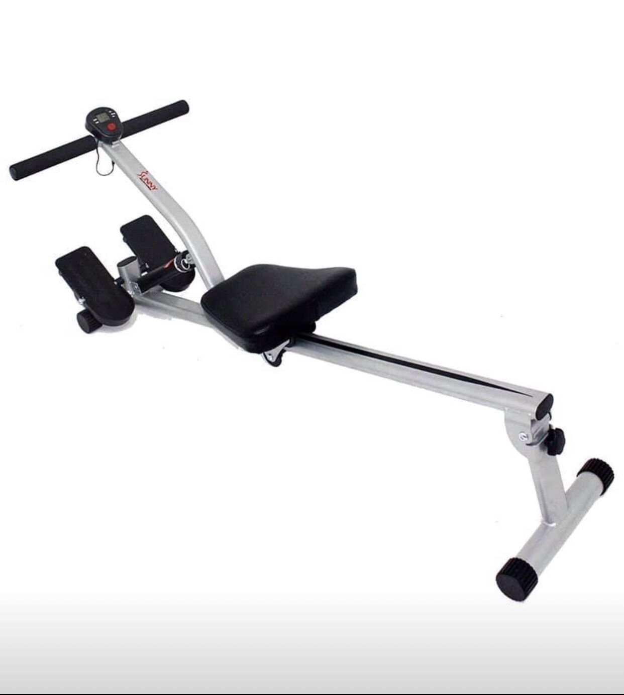 Sunny Health & Fitness SF-RW1205 12 Adjustable Resistance Rowing Machine Rower w/ Digital Monitor