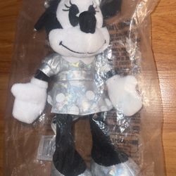 Minnie Mouse Plush Toy Disney 2023 100 Years Wonder Anniversary Silver Black