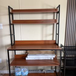 Wood And Metal Shelve Rack