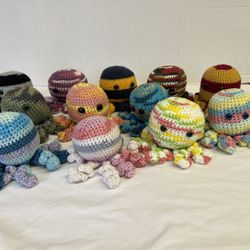 Cute Octopus Family Crochet Handmade Multiple Colors