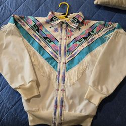 Vintage women's Jacket -Aztec Pattern & Fridge