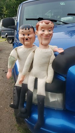 Vintage laurel and Hardy ventriloquist dolls