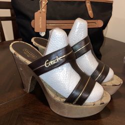 Coach Black & Brown Platforms Size 10