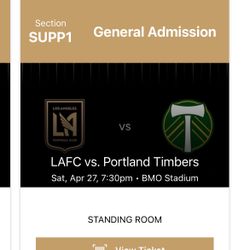 LAFC Vs Portland Timbers Ticket 4/27