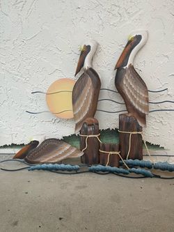 Pelican Coastal Wall Art Sculpture
