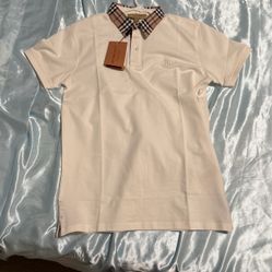 Burberry Men’s Medium White Polo