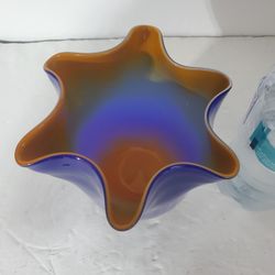 Hand-blown Cased Folded Glass Art