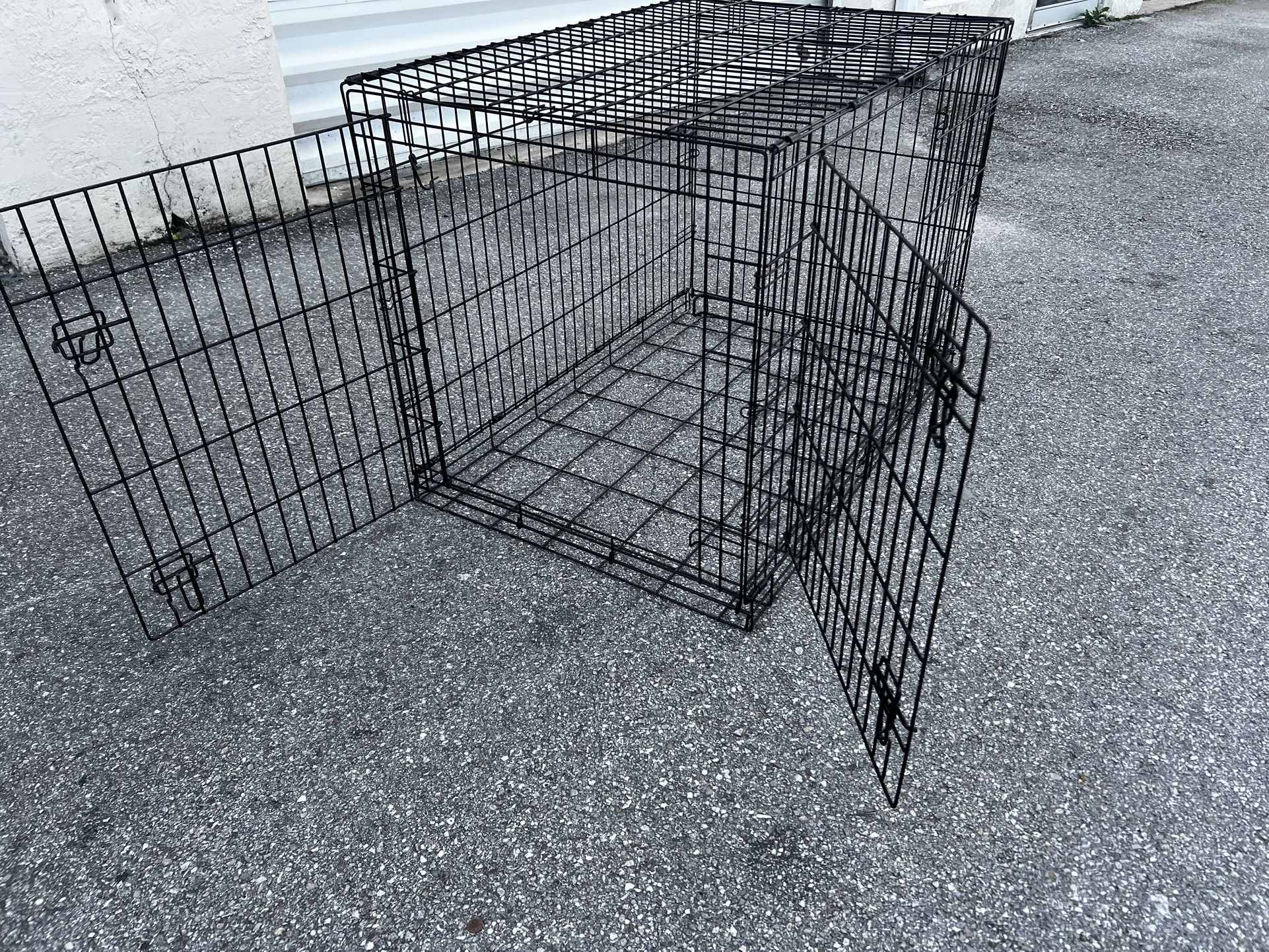 42x28x30in Extra Large Black Metal Double Door Dog Pet Animal Cage Containment Crate! Great for dogs 71-90lbs!