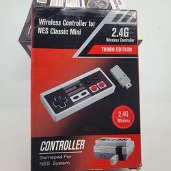 Rechargeable Wireless Controller Gamepad for Nintendo NES Mini Classic Edition Famicom Mini Console Color White