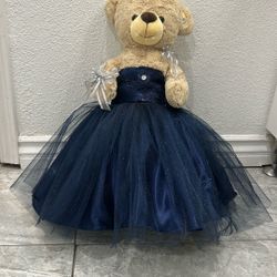 Bear With Dress Navy Blue 