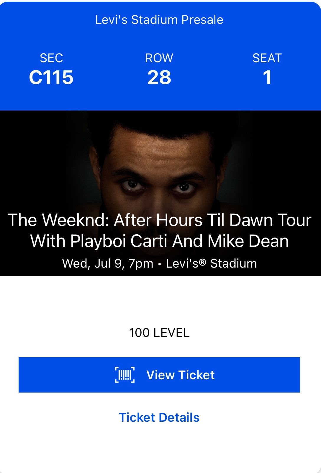 The Weeknd At Levi 7/9/25