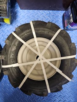 Set of rototiller tires with rims