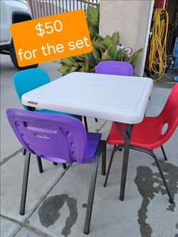 Lifetime kids table and chairs set