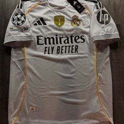 Real Madrid 2025/2026 Vini Jr. #7 UCL Home Jersey Player Version Size S