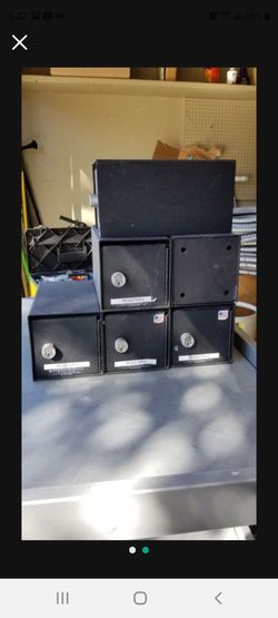 Lot of 6 Black Metal Cash Drawers