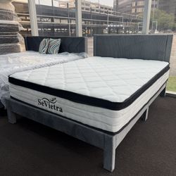 New Queen Size Bed Frame + Mattress