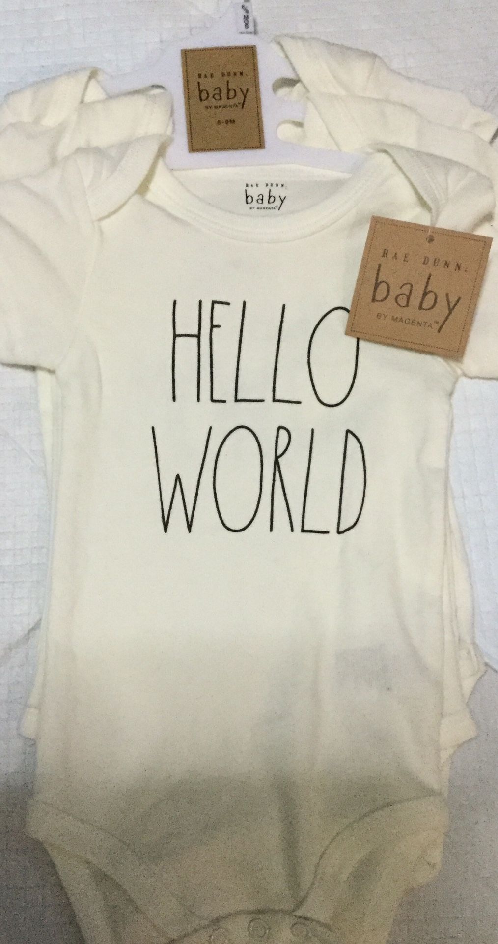 New Rae Dunn baby onesie set