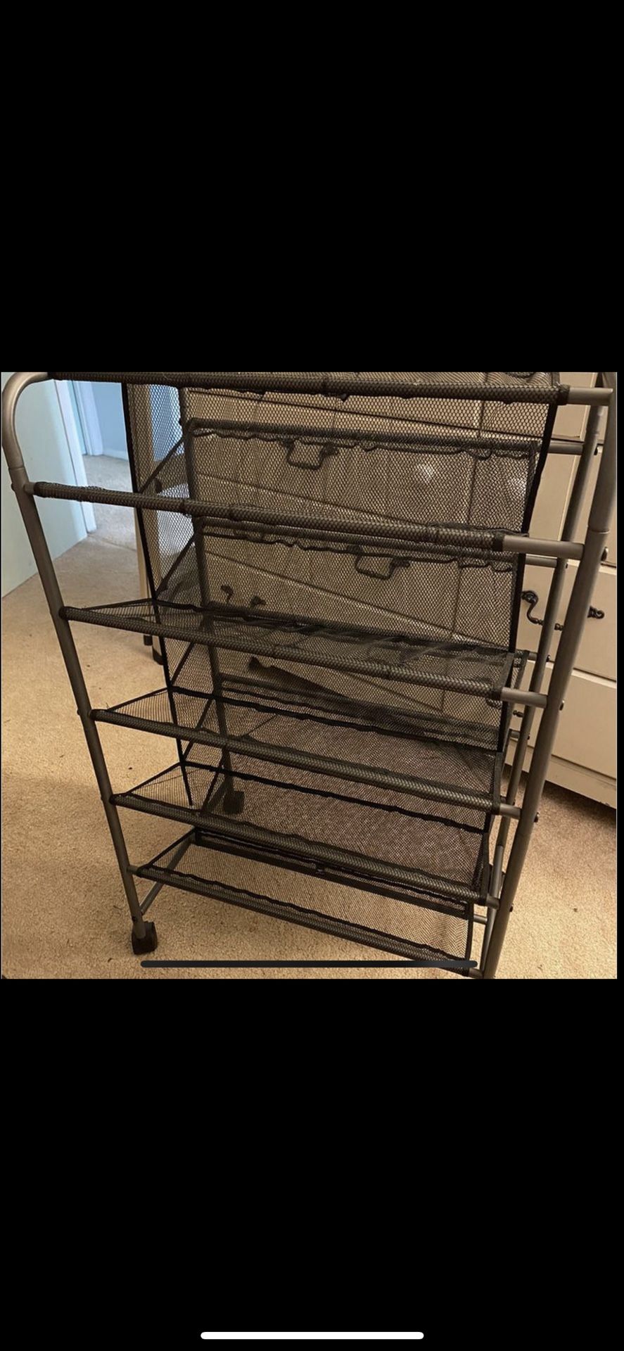 Double Sided Rolling Shoe Rack