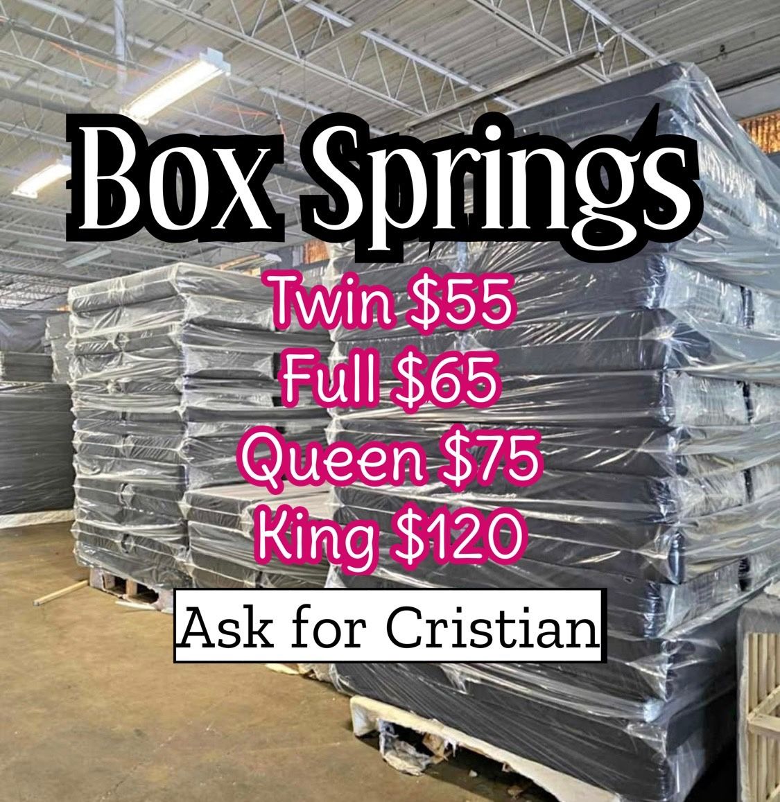 Box Springs Twin box Full box Queen box King box Bases para colchon Box spring