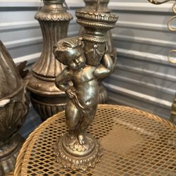 cherub candlestick holder.  Pick up in Orting, rare vintage antiques
