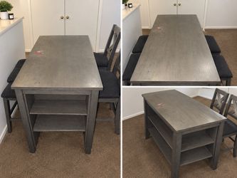 Caitbrook Counter Height Dining Table and 5 Barstools
