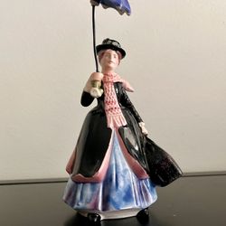 Vtg Mary Poppins w/ Umb ceramic figurine by Enesco, Walt Disney Productions 1964