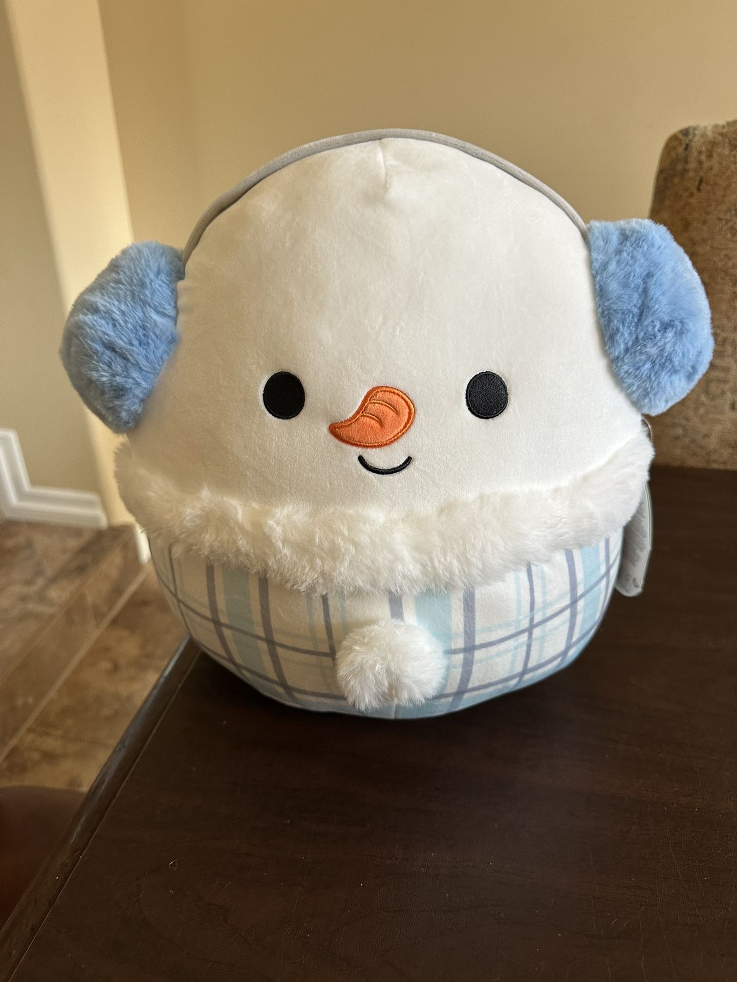 New Original Squishmallow Snowman Manny Pillow