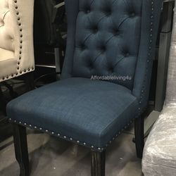 Blue Wingback Dining Chairs Set Of 2 Brand New In Box 