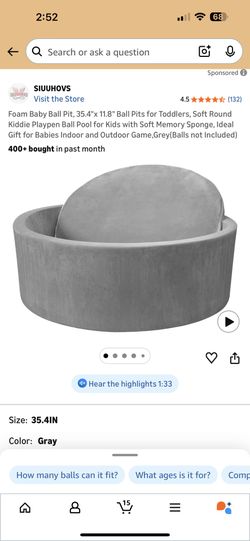 Gray Baby Soft Round Playpen 