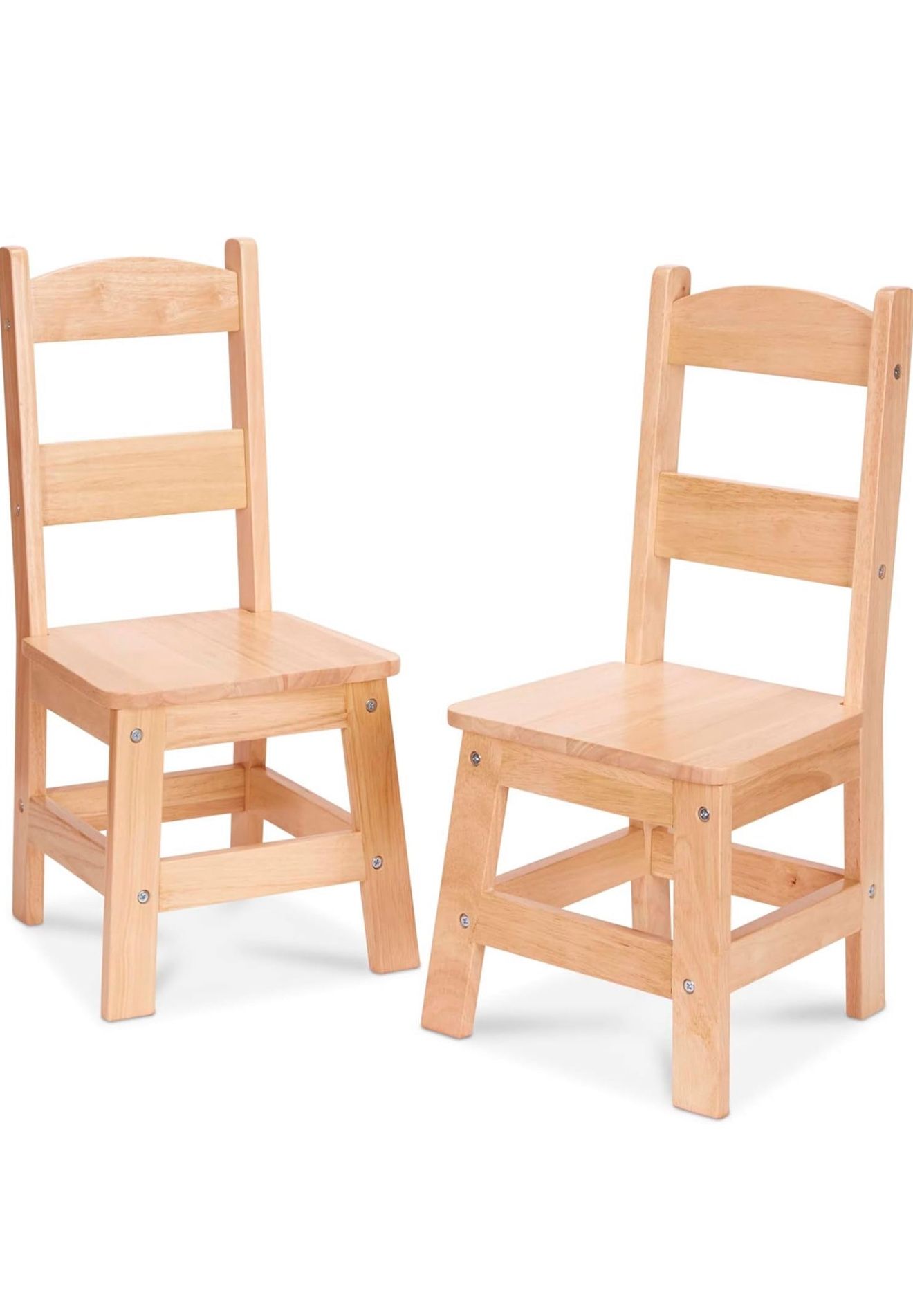 Melissa & Doug Wooden Chairs, Set of 2 - Blonde Furniture for Playroom