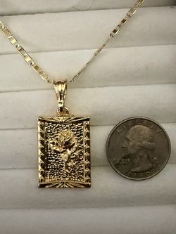 Gold-Tone Rose Pendant Necklace