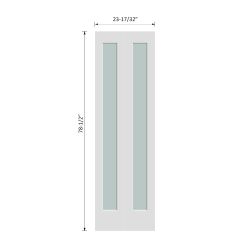 80'' Solid Core Manufactured Wood 1-Lite Frosted Glass Bi-fold Door With Installation Hardware Kit