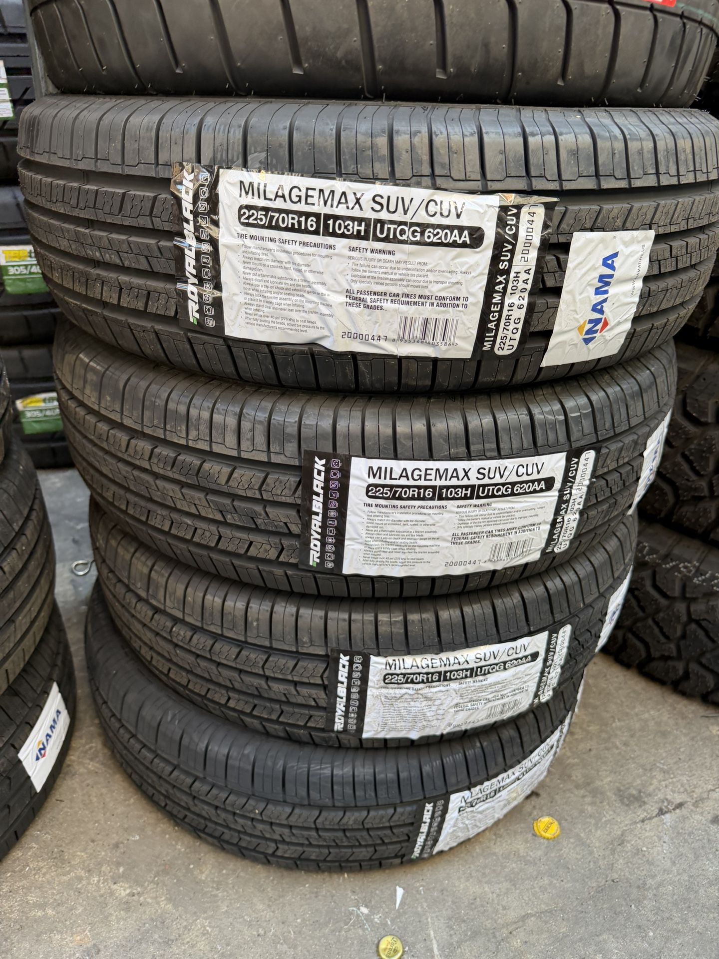 Set 225/70/16 RoyalBlack Free Mount And Balance Included