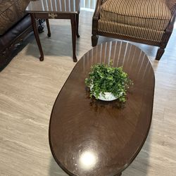 ✨ Elegant Wood Coffee Table + Matching Side Table Set ✨