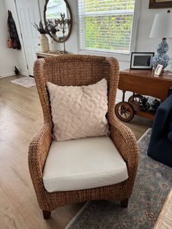 Pottery Barn Seagrass Wingback Accent Chair