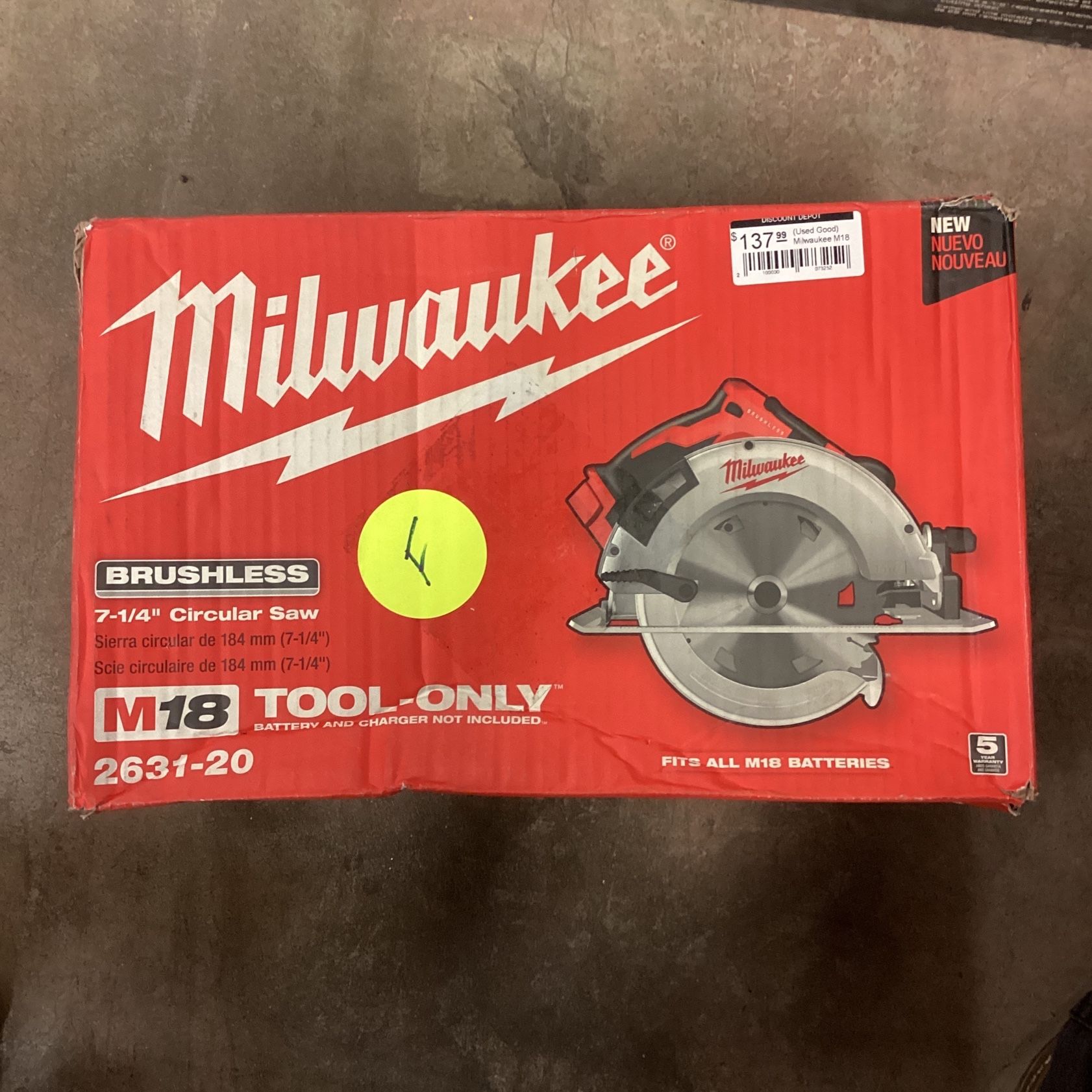 Milwaukee Tool 2631-20 M18 Brushless 7-1/4 in. Circular Saw