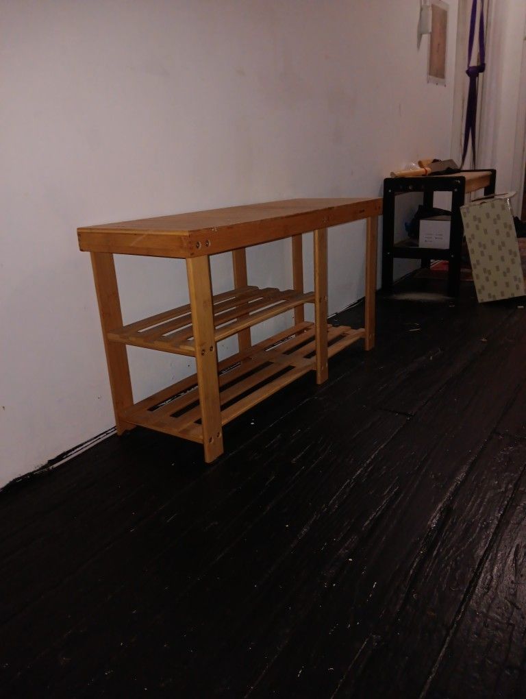 Bamboo Shoe Rack Bench