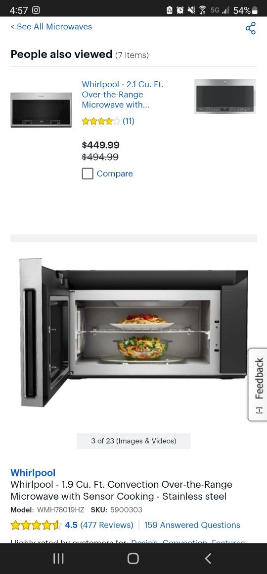 Whirlpool Microwave / Convection Oven Combo