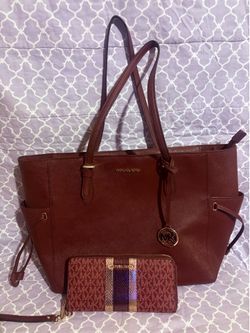 Burgundy MK Purse + Wallet