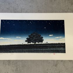 Hajime Namiki "Night Scene 2" 2018 Japanese Original Woodblock Print 44/200