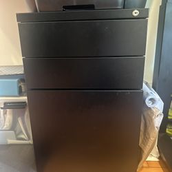 Black file cabinet