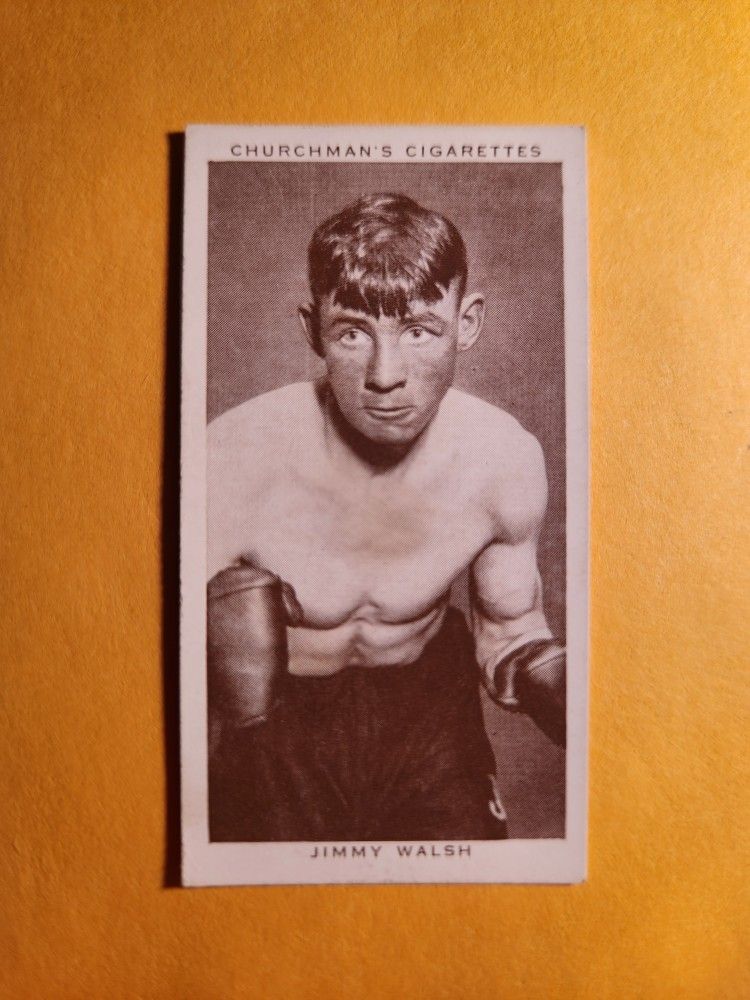 EX+ Authentic 1938 Churchman's Cigarettes Jimmy Walsh Boxing Tobacco Card #37