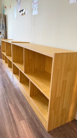 Wooden Toy Storage Organizer Set – Large Kids Storage Cabinet / Montessori Style
