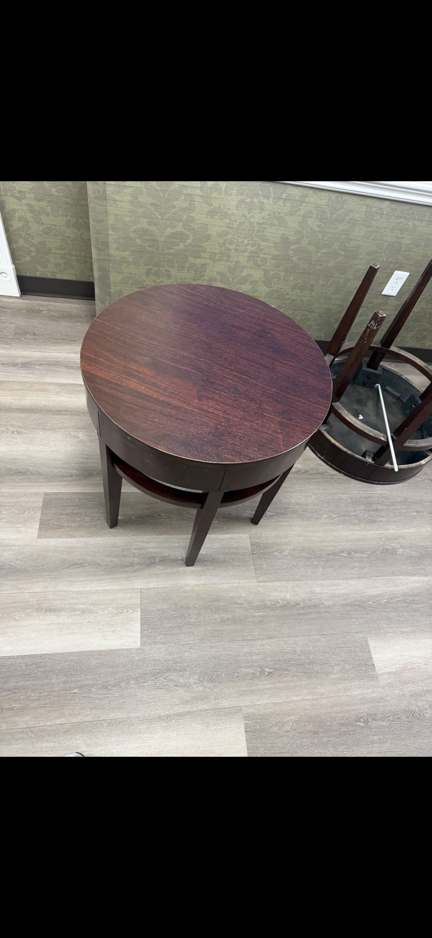 round wooden end table