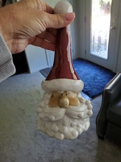 Holiday Santa decorative shelf decor, bell
