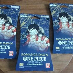 One Piece TCG Romance Dawn English Sleeved Booster Pack Sealed 12-Card Pack  X3 for Sale in Visalia, CA - OfferUp