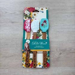 Pioneer Woman NWT Gorgeous Garden 3-Piece Mini Spatula Set Acacia Wood Handles