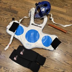 Sparring Gear : Revgear Reversible Chest Guard,  Helmet , Shin Instep Pads 