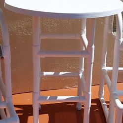 Patio Table Bar Height PVC Outdoor Furniture