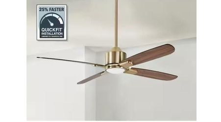 Chelia 56 in. Indoor Gold LED Ceiling Fan with Reversible Blades and Color Changing Technology